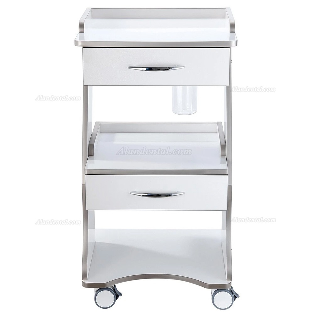 Dentech Dental Cart Mobile Instrument Trolley With Auto-water Bottle Supply & Storage Cabinet